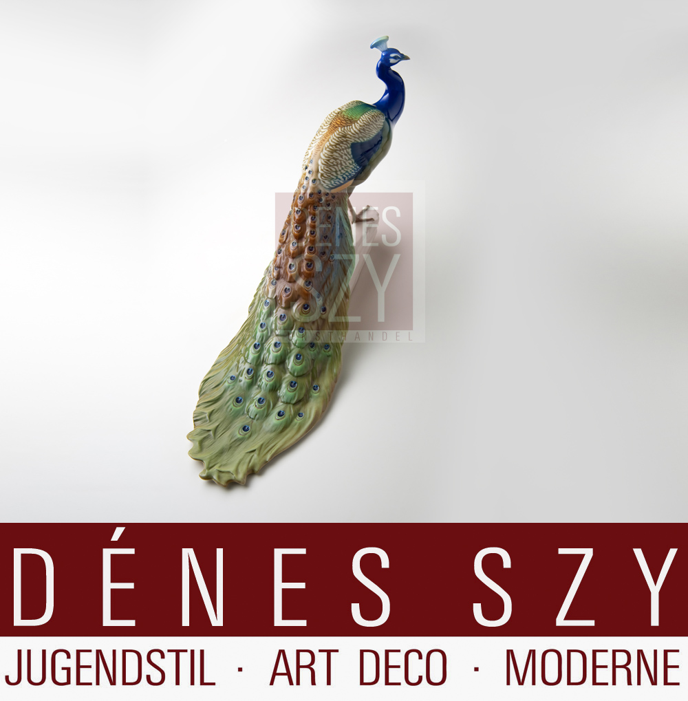 Nymphenburg Jugendstil Porzellan Figur Pfauhahn 1905 Th Kaerner