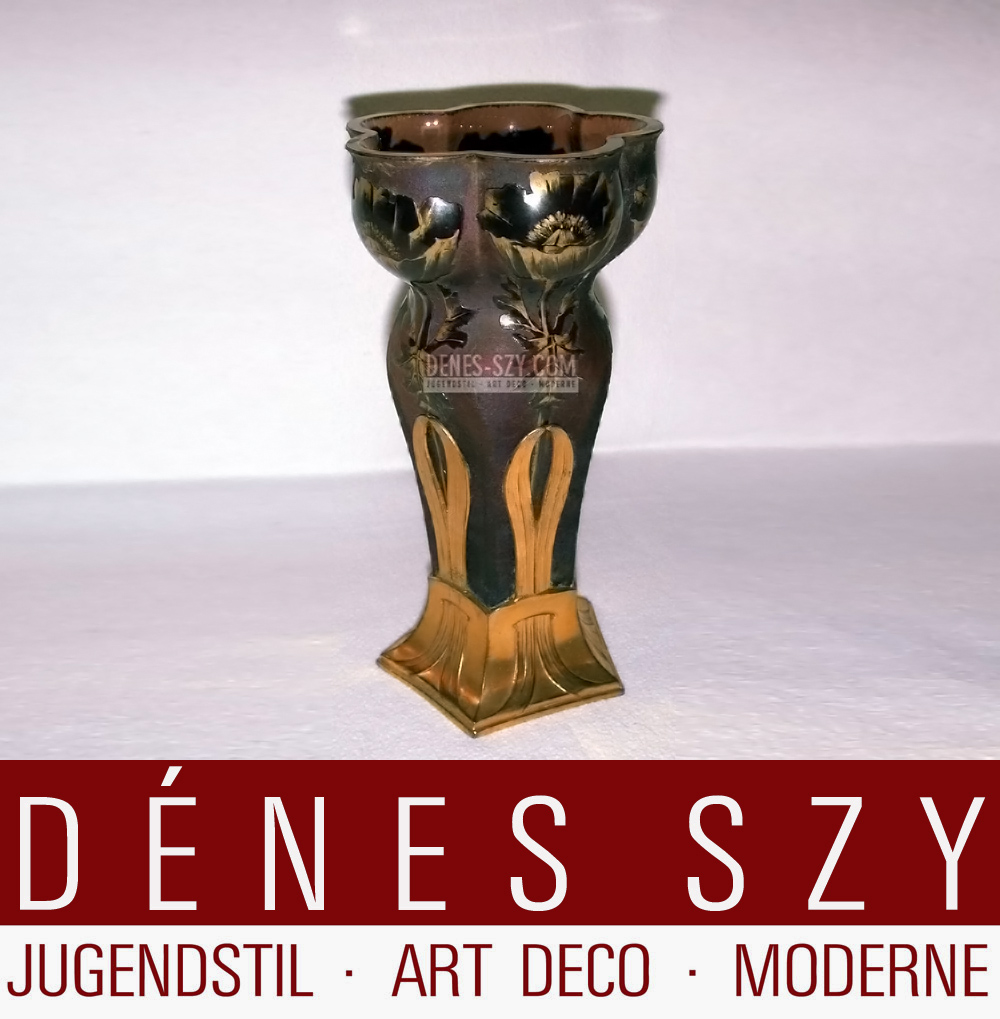 Vaso in peltro di Orivit Colonia verso 1900 numero 2537