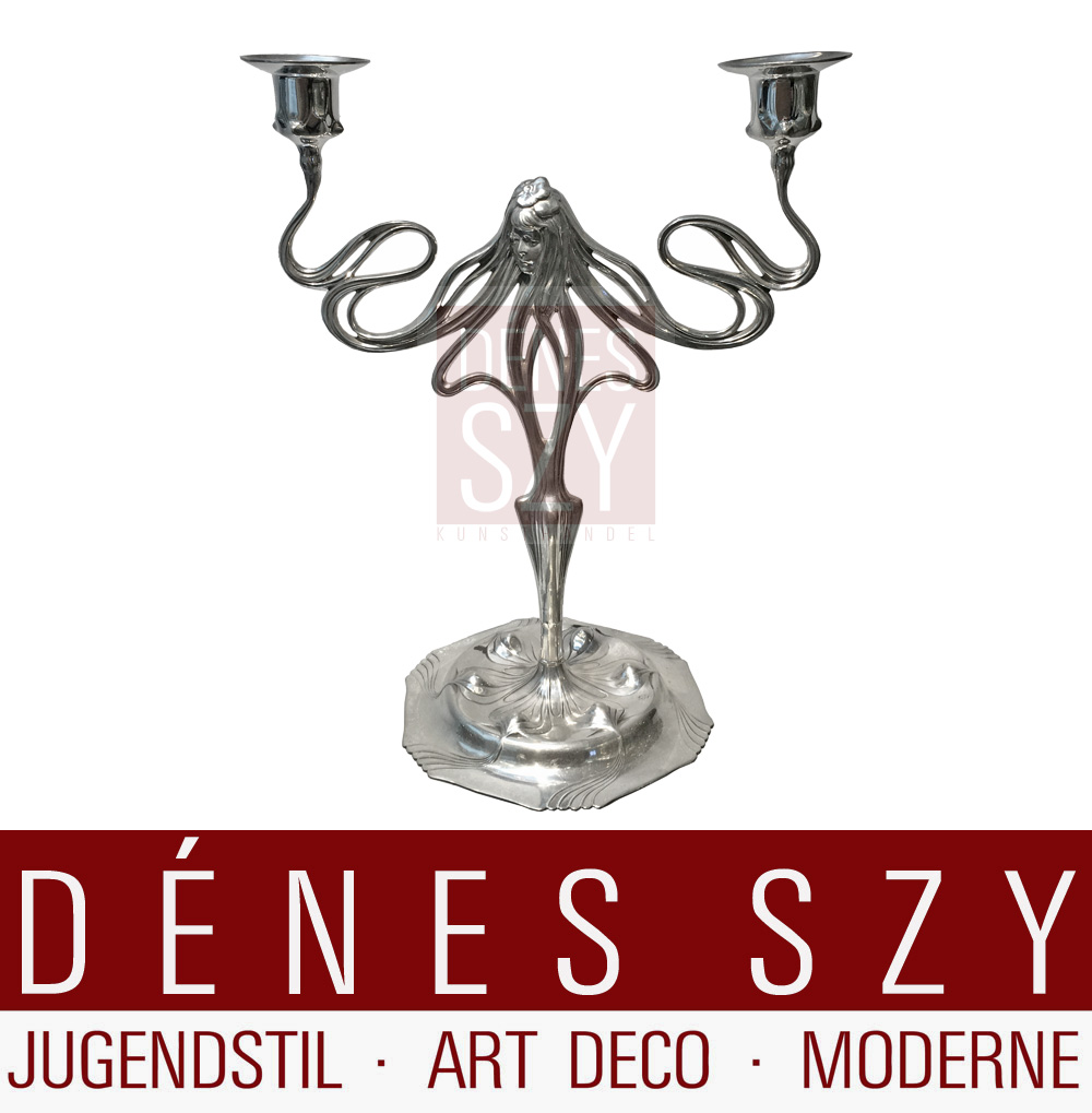 Candeliere 2210 in peltro dorato epoca liberty Orivit AG Germania