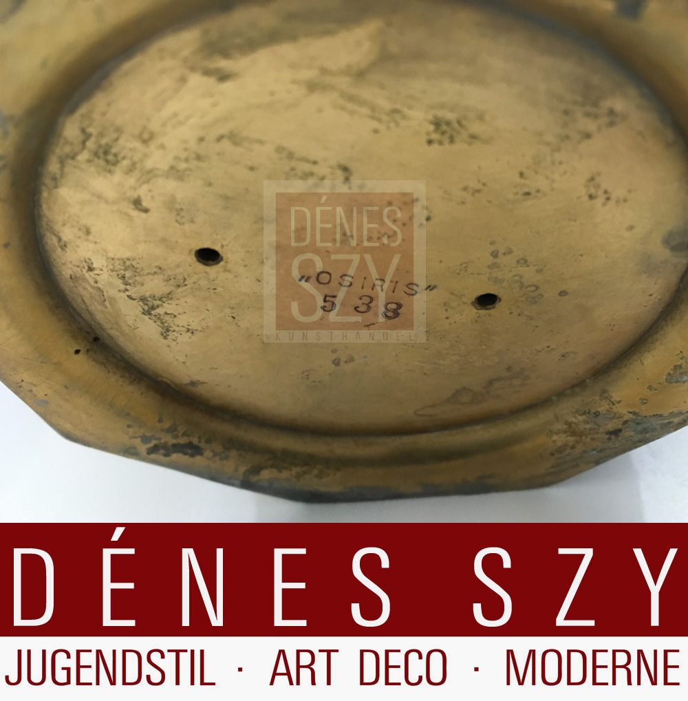 OSIRIS 538 biscottiera ceramica con peltro dorato stile liberty