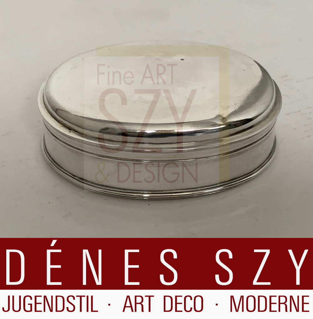 Scatola con coperchio in argento, Esecuzione: Germania meridionale, XVIII secolo, Argento 13 Loth (?), Dorato all'interno, Punzonato con marchio del argentiere sul fondo