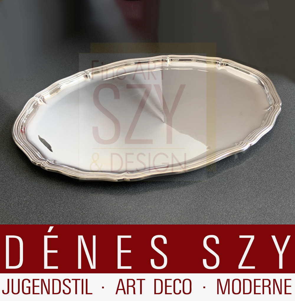 Vassoio d'argento, Progettazione ed esecuzione: Fabbrica di articoli in argento Gebrüder Kühn, Schwäbisch Gmünd, Germania, Argento 925