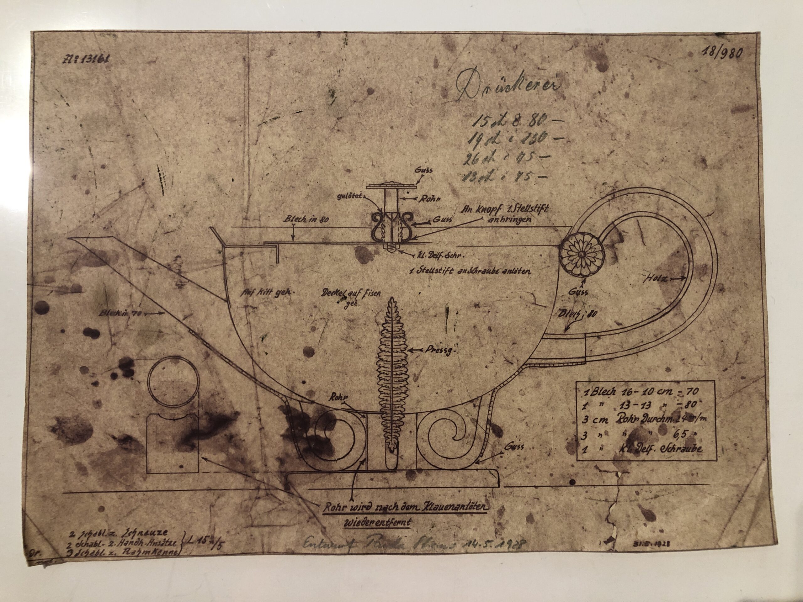 Original Entwurf, Teekanne, Paula Straus 1928