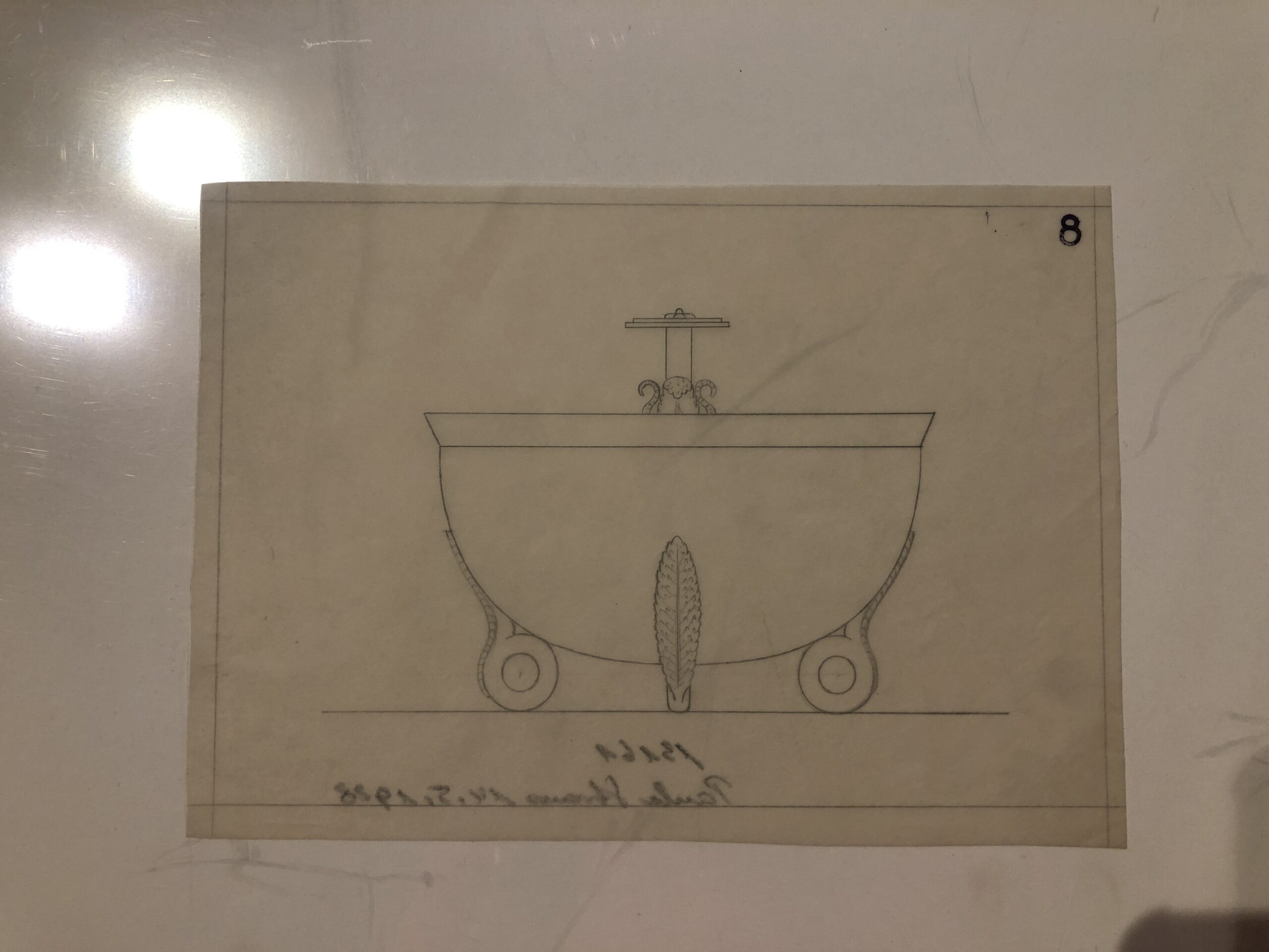 Zeichnung, Original Entwurf, Deckeldose, Paula Straus 1928