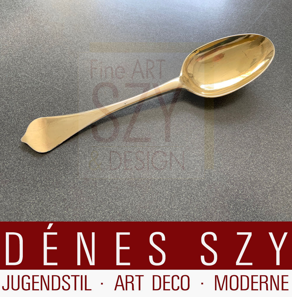 Cucchiaio barocco, Argento, dorato, Aarhus, Jylland / Jutland, Danimarca 1715, Sonnik Hansen Buxlund