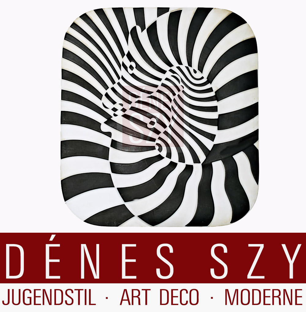 Victor Vasarely Zebra Rosenthal Porzellanplatte 1977