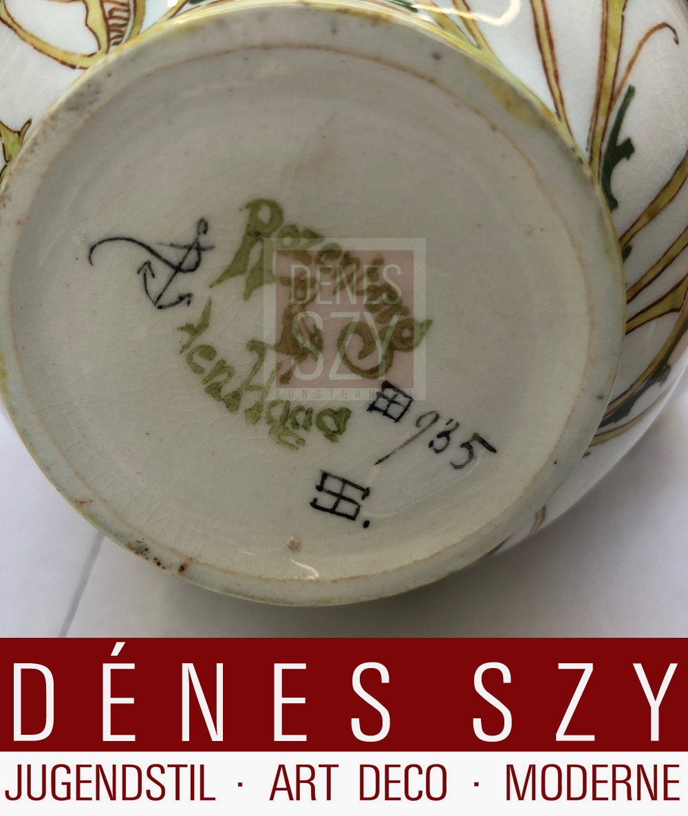 Jugendstil Teekanne Eierschalenporzellan Rozenburg Schellink 1899