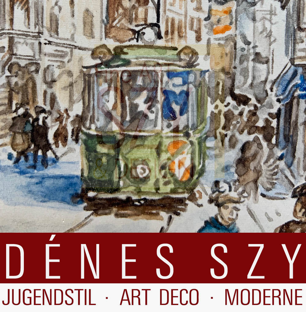 Rüdell, Carl (1855 Trier – 1939 Koeln), Historische Ansicht des Neumarkts Richtung Schildergasse in Köln mit Polizeipräsidium, Aquarell auf Papier. Signiert und datiert unten links CRüdell (1)922.