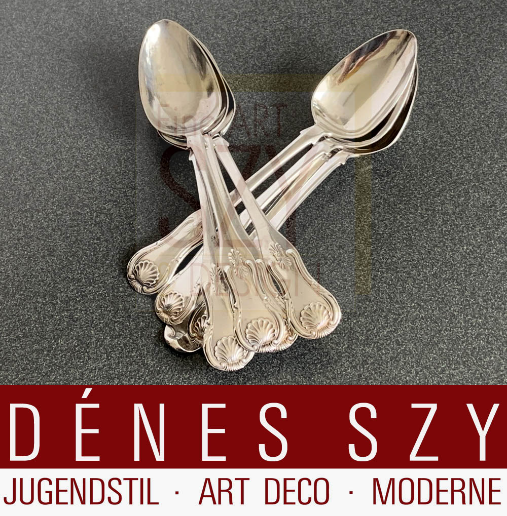 Scottish provincial silver 7 cucchiaini, tipo King's pattern, Esecuzione: David McDonald, Glasgow 1819, Scozia, argento sterling