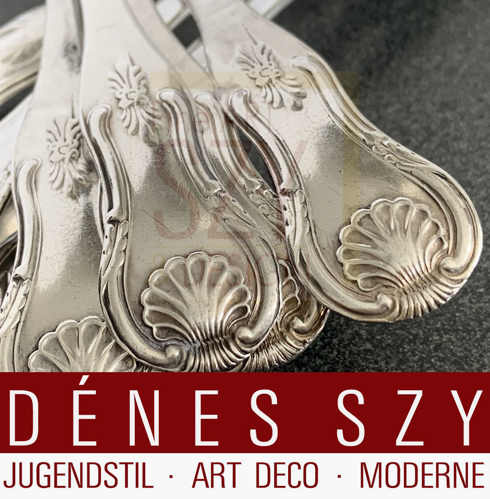 Scottish provincial silver 7 cucchiaini, tipo King's pattern, Esecuzione: David McDonald, Glasgow 1819, Scozia, argento sterling