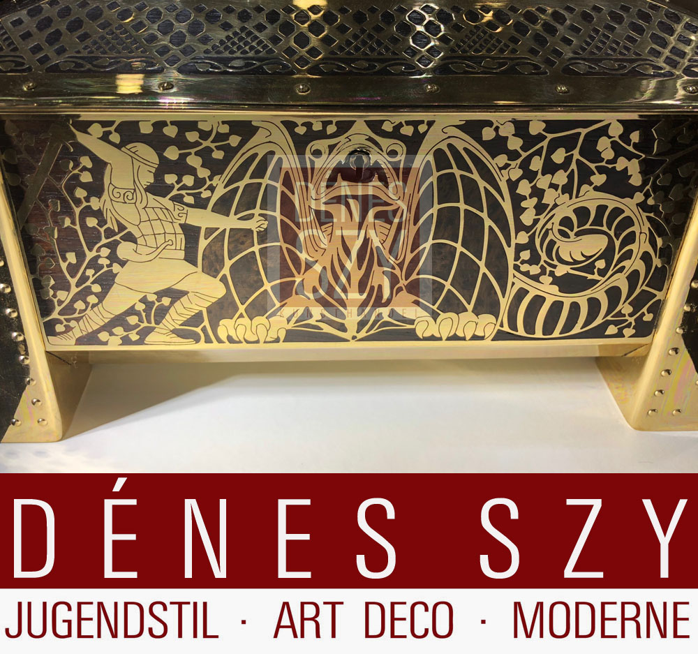 Portagioie in ottone epoca liberty, Erhard e Soehne