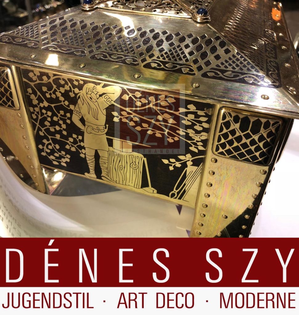 Portagioie in ottone epoca liberty, Erhard e Soehne