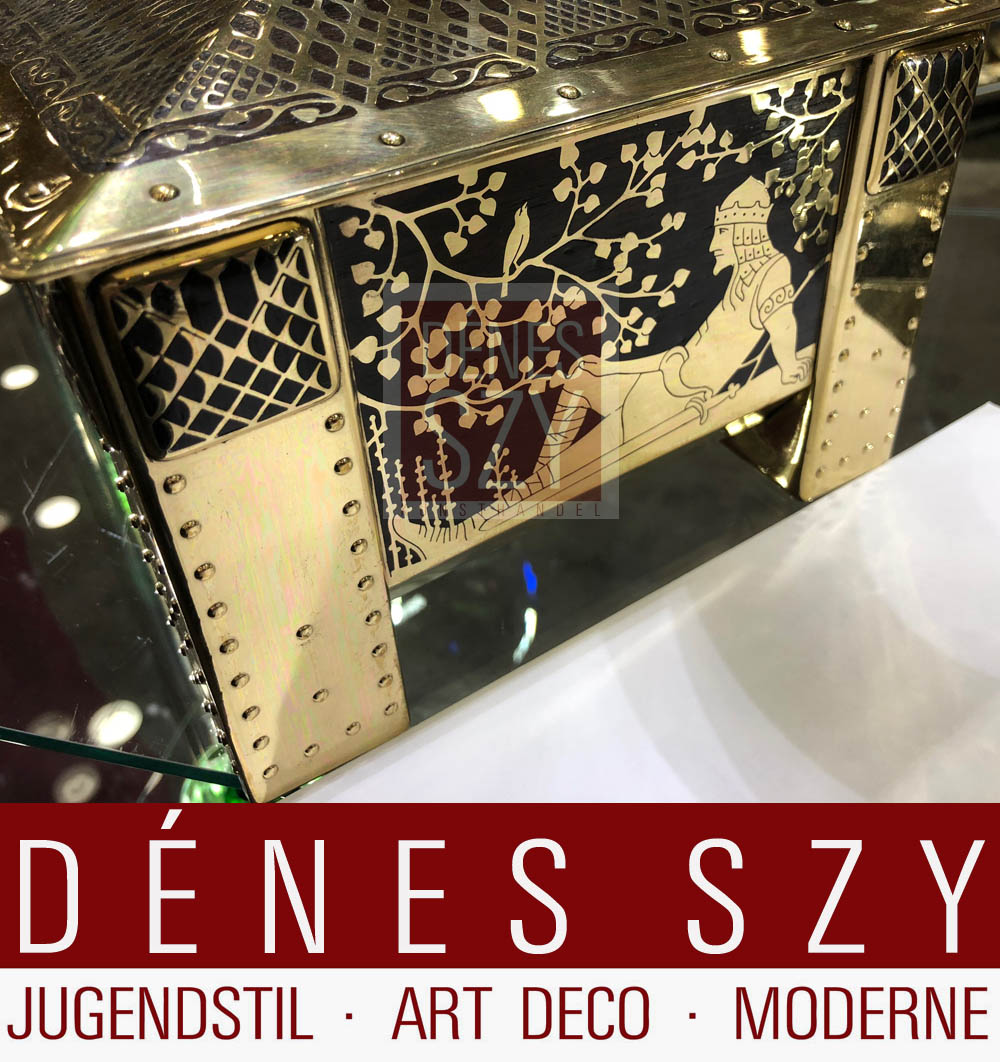 Portagioie in ottone epoca liberty, Erhard e Soehne