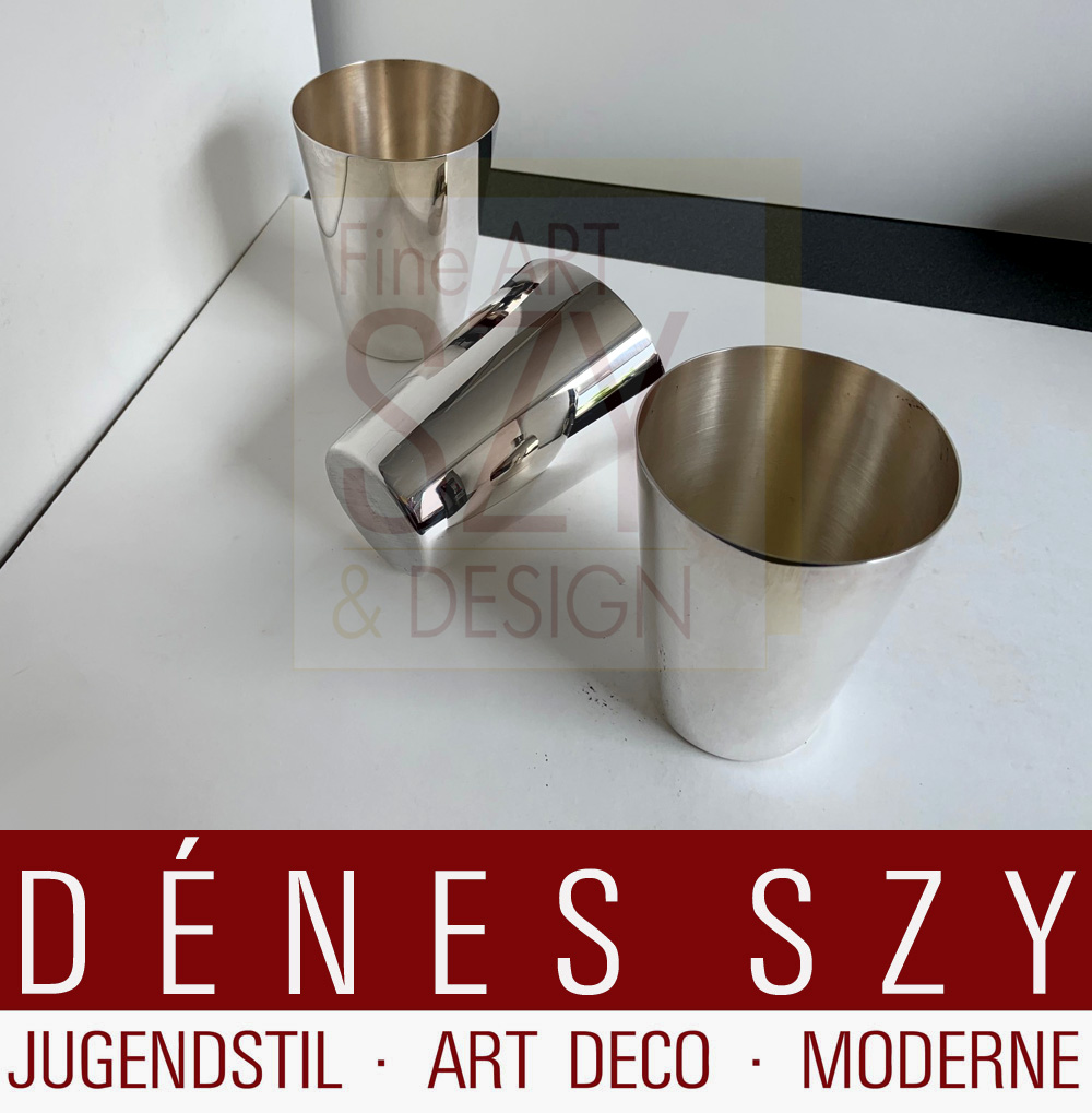 1 tazza d'argento elegante, tazza da battesimo, tazza da bere, tazza da vino, portapenne in argento, Esecuzione: Wilkens and Sons, Brema Germania, XX secolo, argento 800, Numero modello 80231
