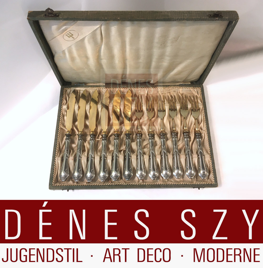 Jugendstil Silber Besteck VSF 2600 kleines Dessertbesteck für 12 Personen