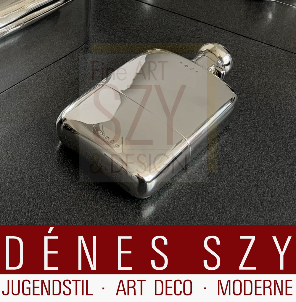 Fiaschetta da liquore, bottiglia tascabile, Design ed esecuzione: Colen Hewer Cheshire, Birmingham Inghilterra 1898, argento 925
