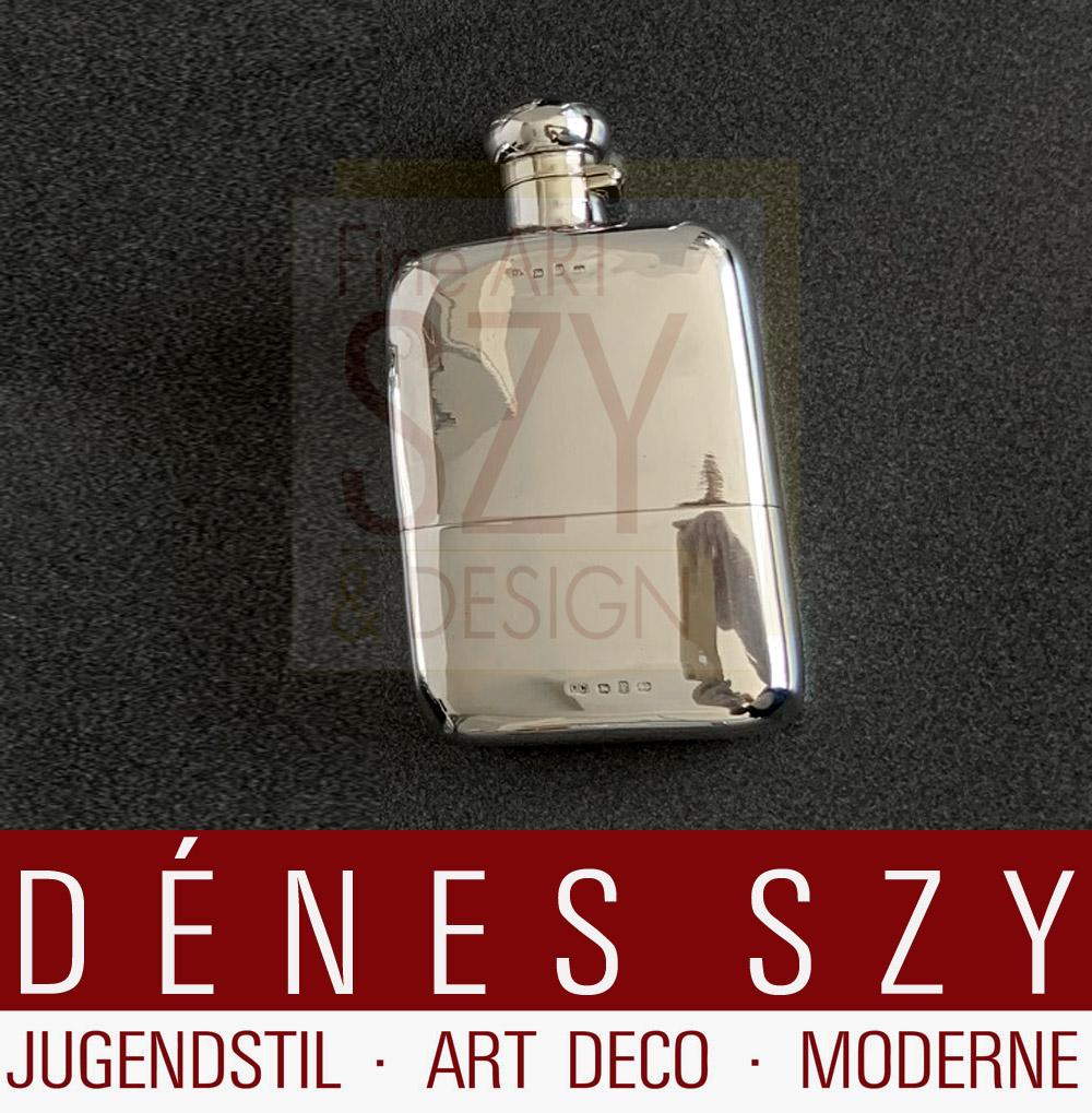 Fiaschetta da liquore, bottiglia tascabile, Design ed esecuzione: Colen Hewer Cheshire, Birmingham Inghilterra 1898, argento 925
