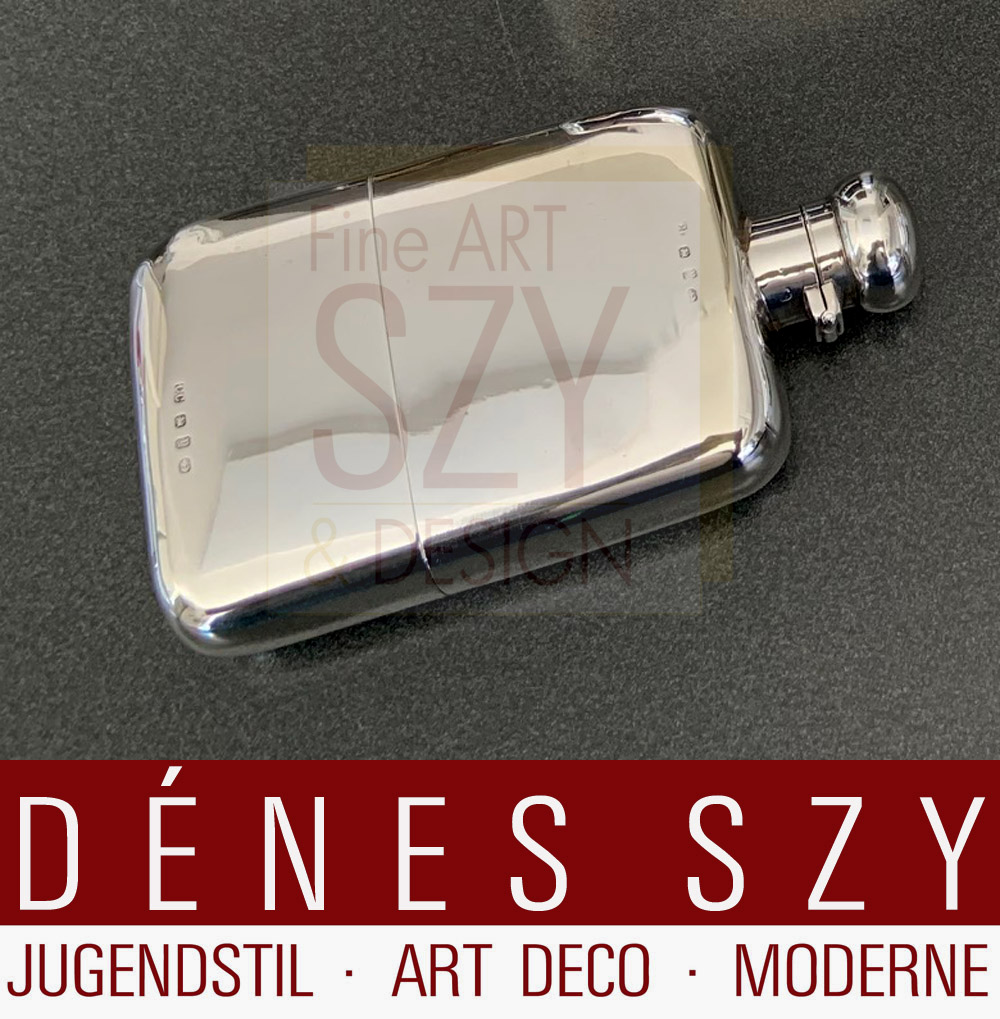 Fiaschetta da liquore, bottiglia tascabile, Design ed esecuzione: Colen Hewer Cheshire, Birmingham Inghilterra 1898, argento 925