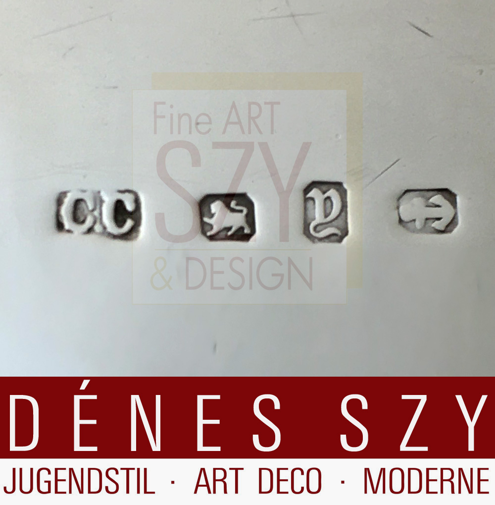 Fiaschetta da liquore, bottiglia tascabile, Design ed esecuzione: Colen Hewer Cheshire, Birmingham Inghilterra 1898, argento 925