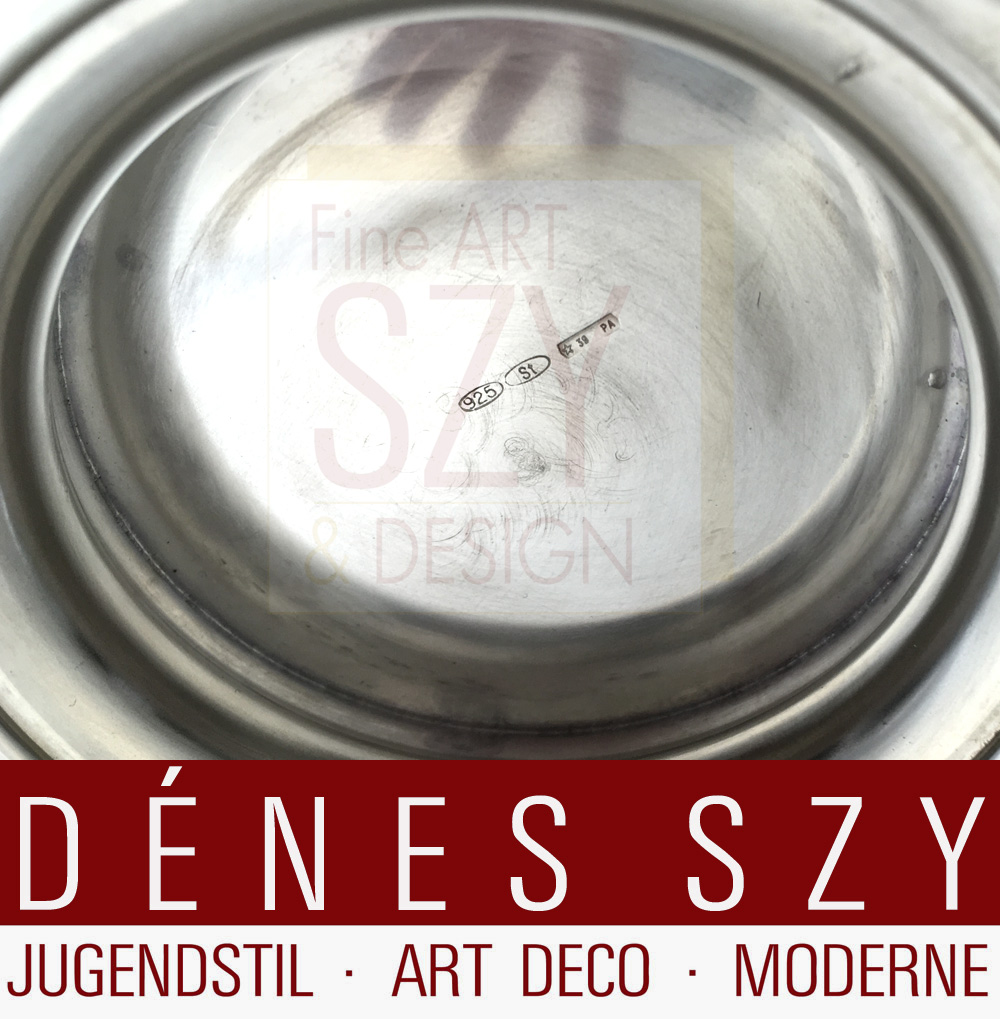 Ciotola di caviale, Argento 925 con inserto in vetro, Design ed esecuzione: Italia, XX secolo