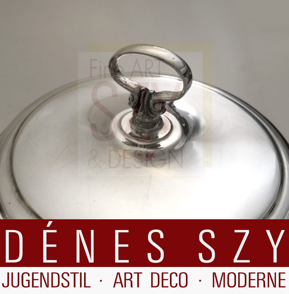 Ciotola di caviale, Argento 925 con inserto in vetro, Design ed esecuzione: Italia, XX secolo