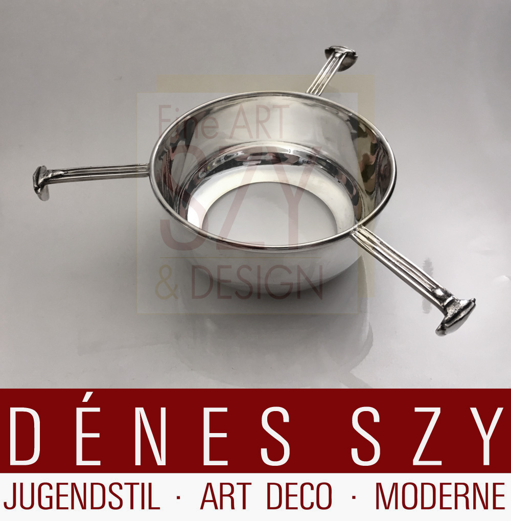 Ciotola di caviale, Argento 925 con inserto in vetro, Design ed esecuzione: Italia, XX secolo