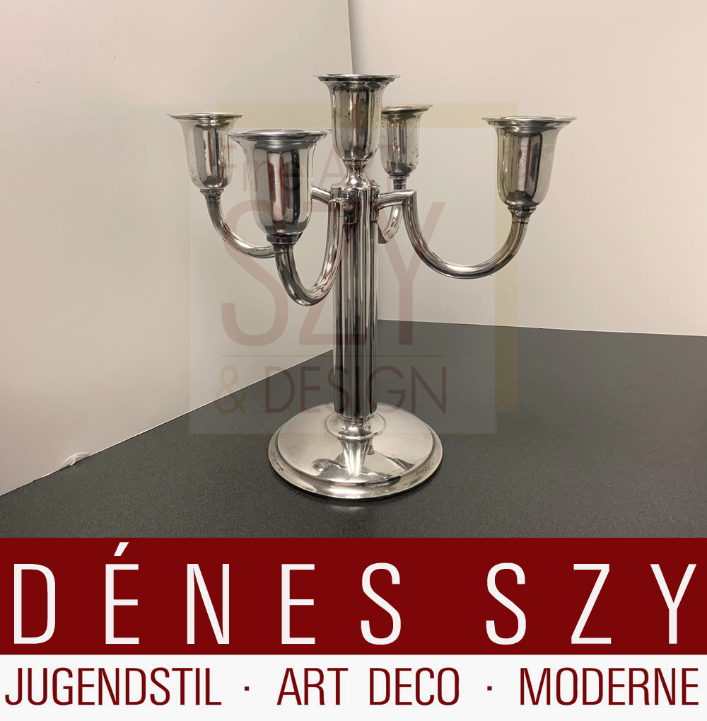 Candelabro da tavolo a cinque bracci in argento Art Déco, Esecuzione: Gebrüder Friedländer, Berlino / Germania 1910-20 circa, argento 925