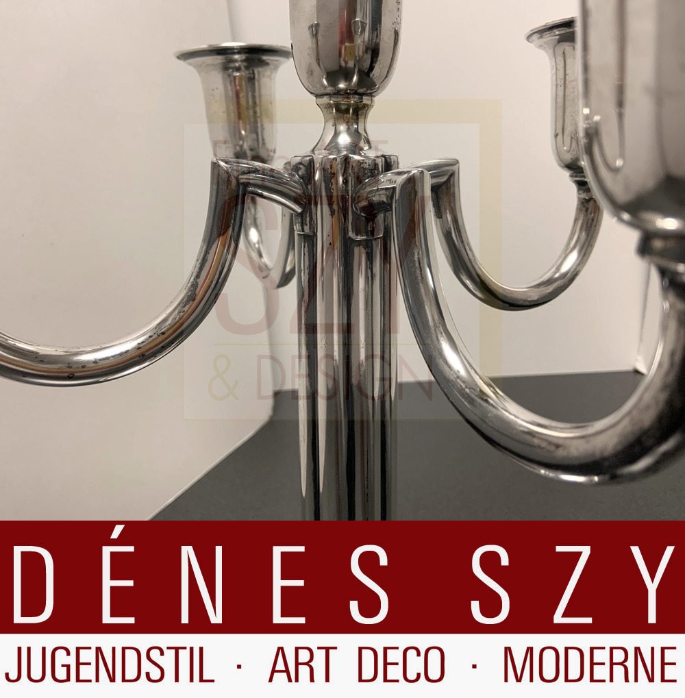 Candelabro da tavolo a cinque bracci in argento Art Déco, Esecuzione: Gebrüder Friedländer, Berlino / Germania 1910-20 circa, argento 925