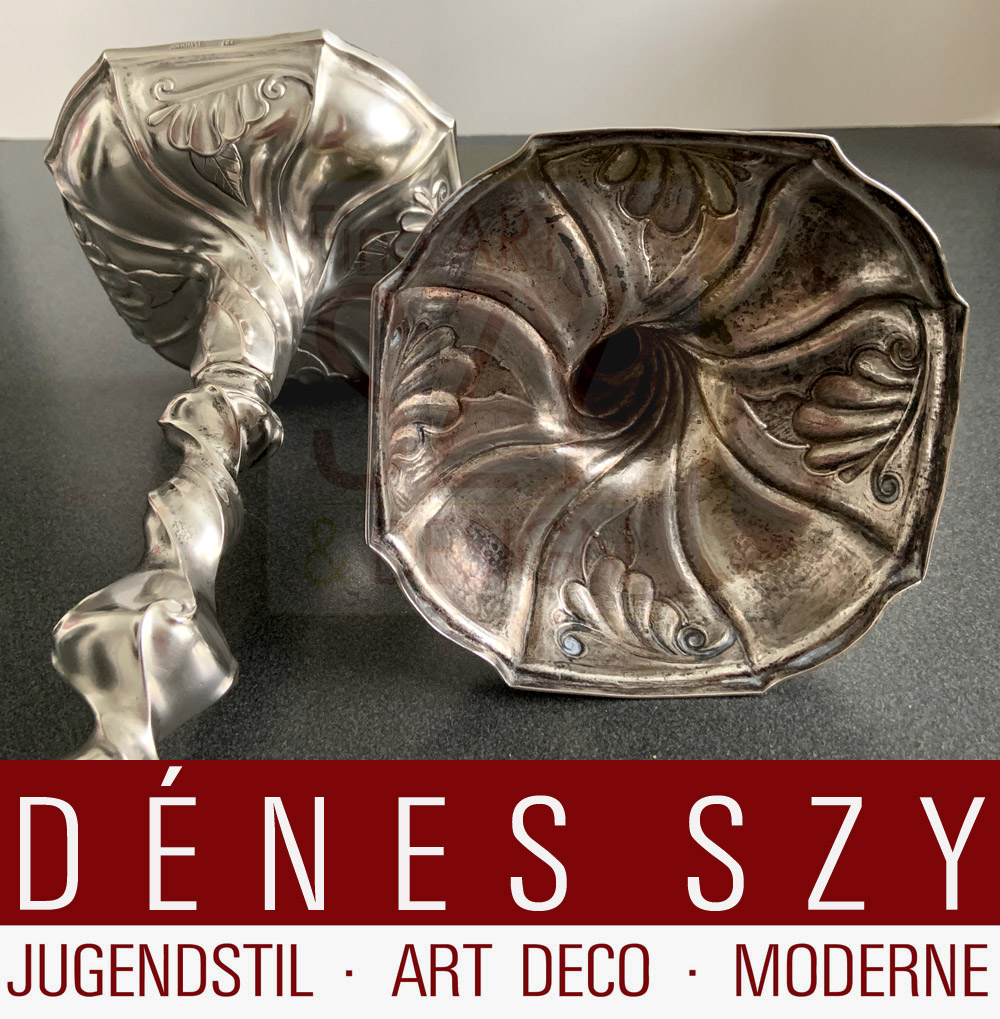 Paio di candelieri in argento barocco - rococò, Gottinga Germania, Bassa Sassonia intorno al 1770-1780, Heinrich Otto Christian Knauer, Argento 750/1000