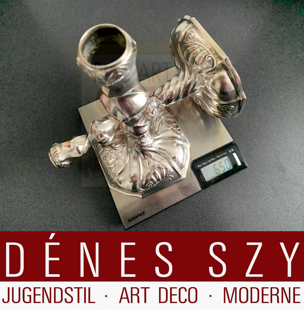 Paio di candelieri in argento barocco - rococò, Gottinga Germania, Bassa Sassonia intorno al 1770-1780, Heinrich Otto Christian Knauer, Argento 750/1000