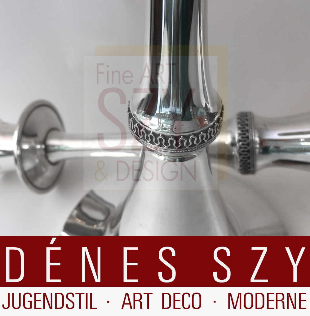 Paio di candelabri svedesi in argento MGAB 1961