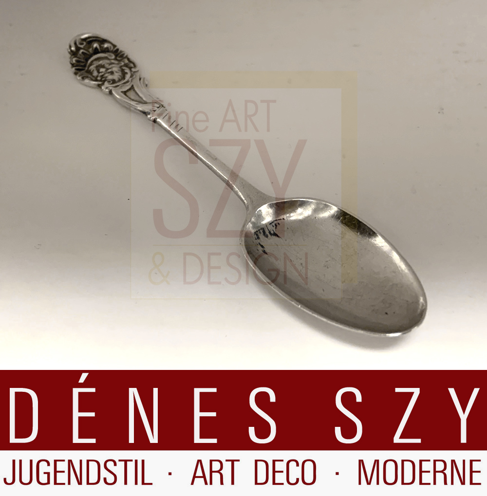 Cucchiaio da moka barocco inglese, Londra 1760-70 circa, argento sterling 925, probabilmente William Tant