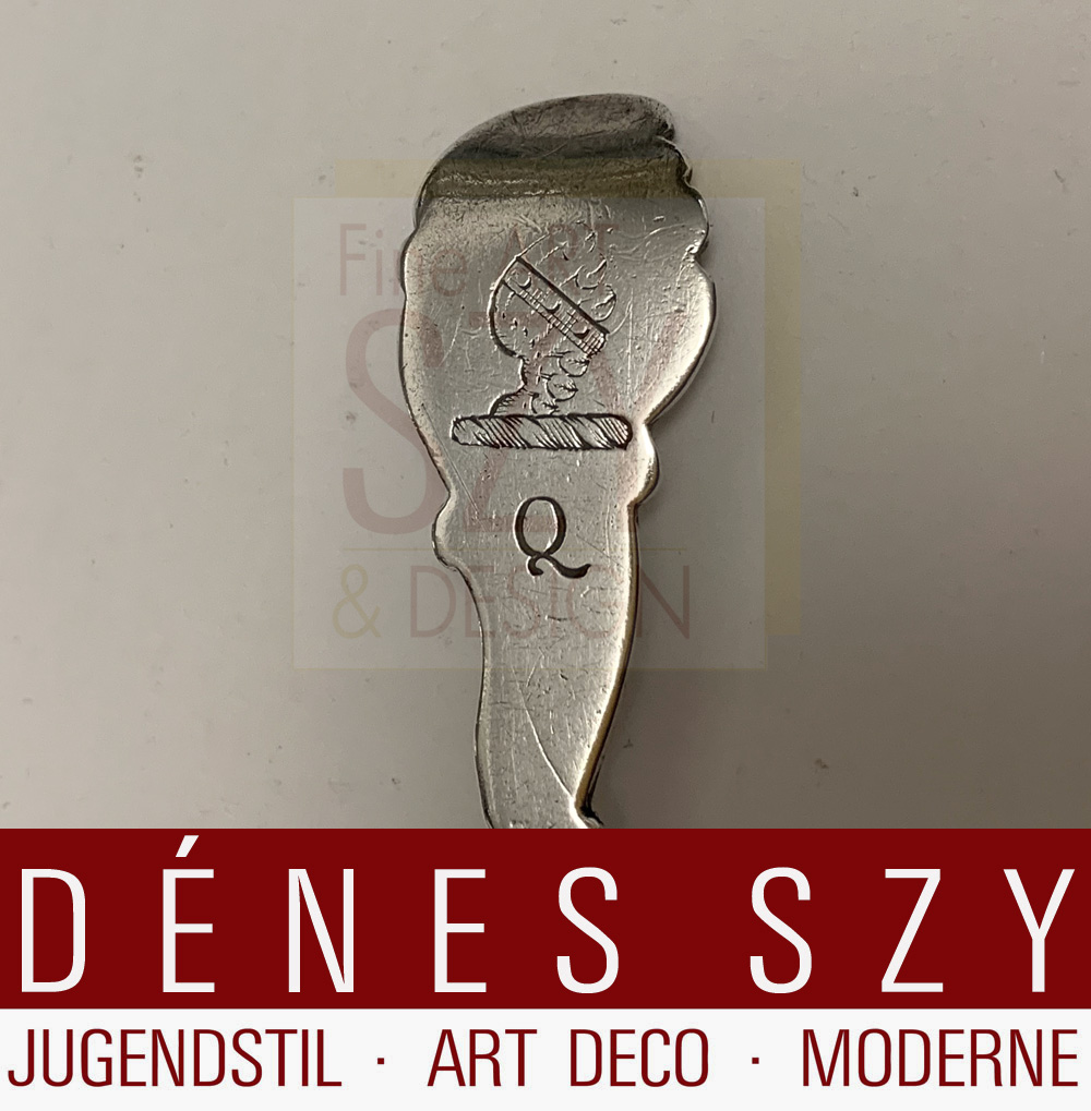 Cucchiaio da moka barocco inglese, Londra 1760-70 circa, argento sterling 925, probabilmente William Tant