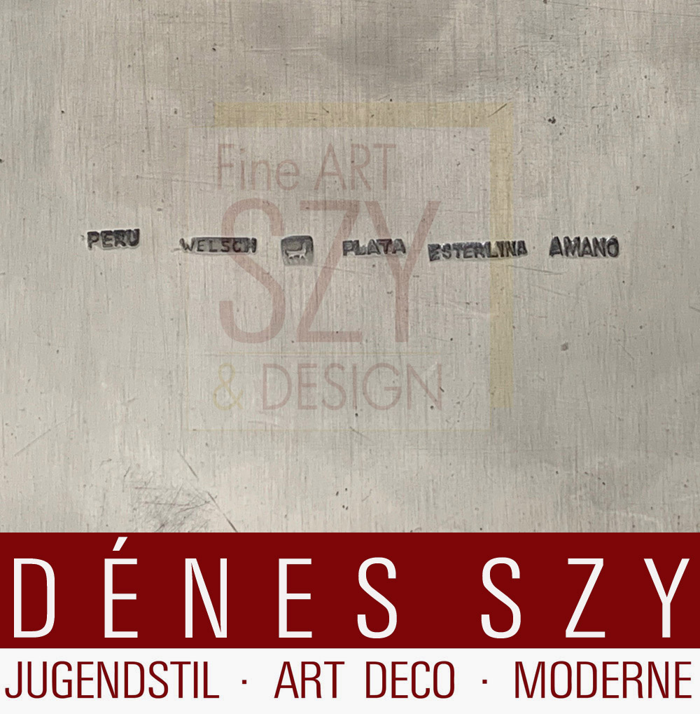 Ciotola eccezionalmente pesante, ciotola per pasticceria, con bordo ondulato e decoro suggerito martellato, Esecuzione: Perù XX secolo, argento 925, Marchio del venditore Juwelier Strebel, Wiesbaden