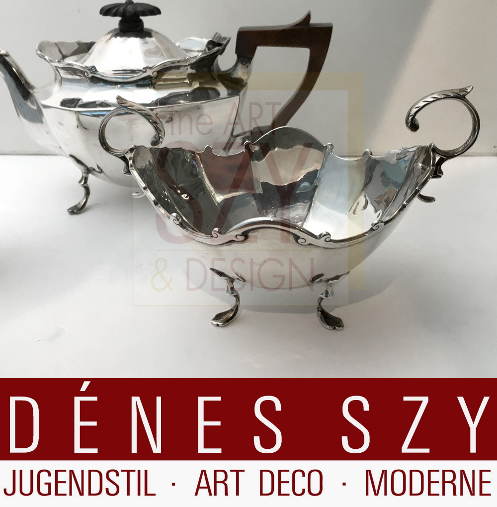 Teiera con crema e zuccheriera, Design ed esecuzione: Edward and Sons, Glasgow, Londra 1898, argento sterling 925