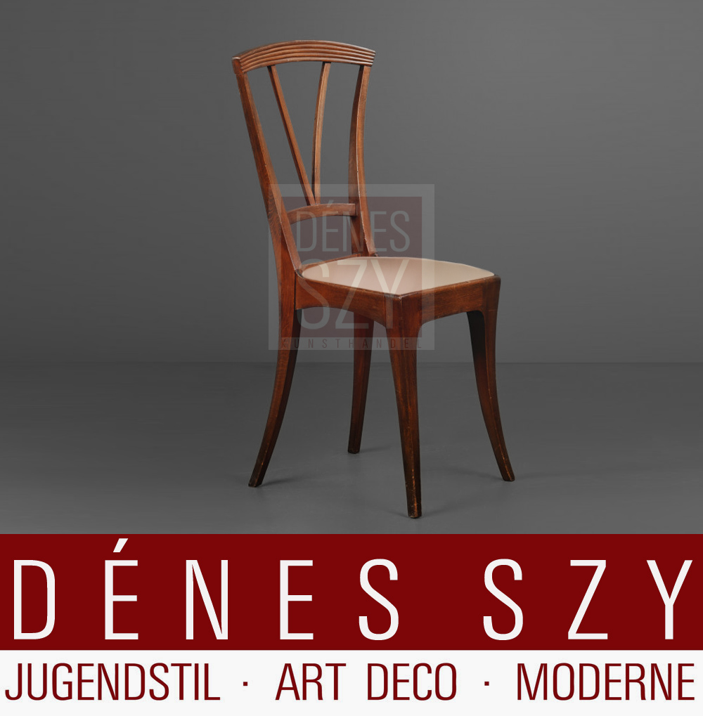 Sedia in stile Liberty da sala da pranzo, Design ed esecuzione: Johan Thorn Prikker 1898, legno di mogano