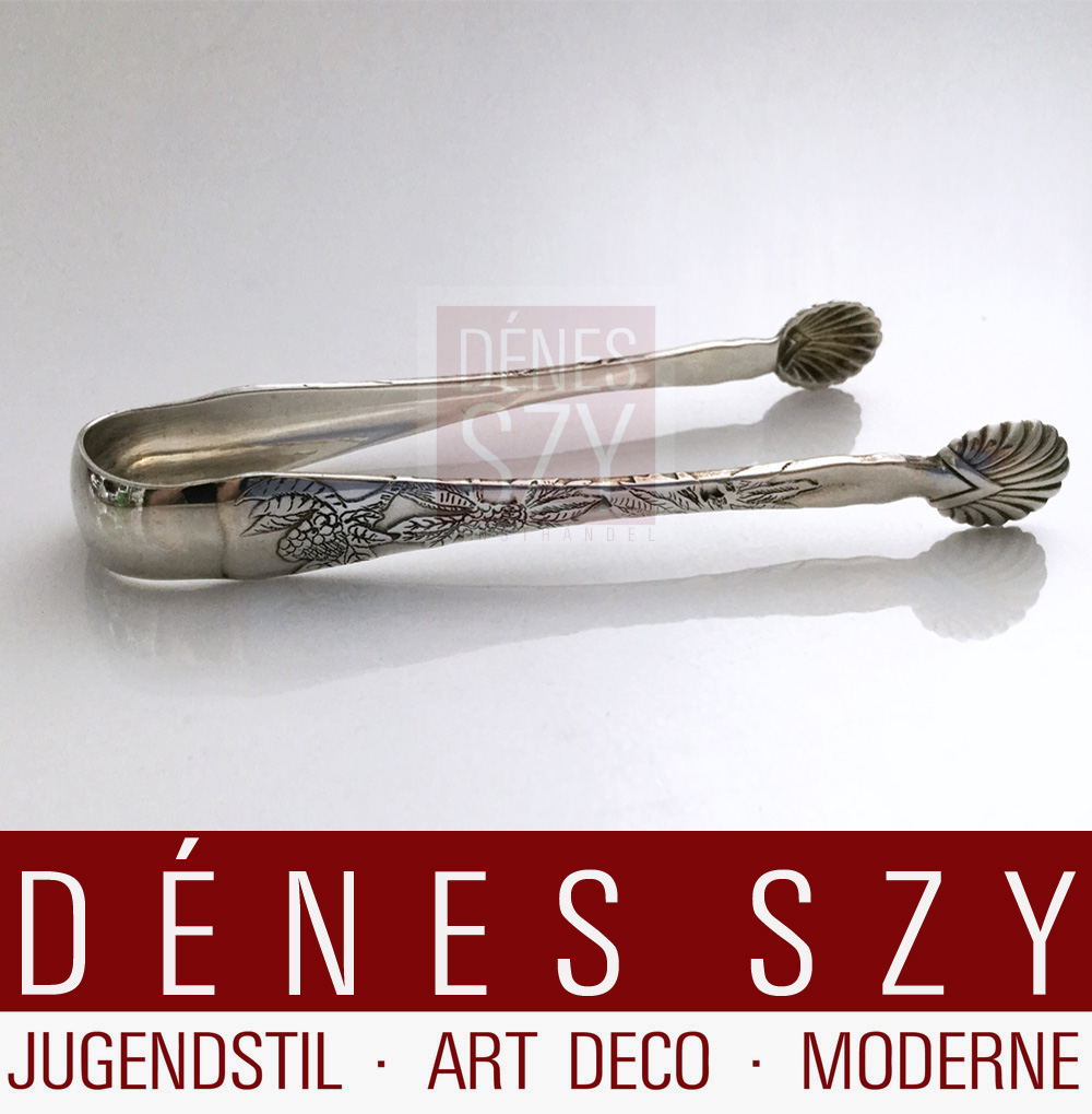 Tiffany Jugendstil Silberbesteck Lap over Edge Zuckerzange