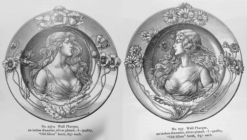 Literatur: Art Nouveau Domestic Metalwork. From Württembergische Metallwarenfabrik 1906. Einführung von Graham Dry. Suffolk, England 2008, Seite 311, 312