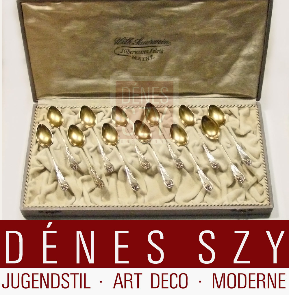 Bruckmann Paris 1900 Weltausstellung Mokkaloeffel Iris