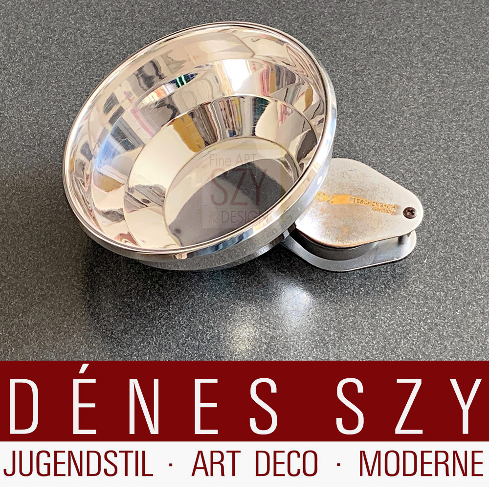 German Art Deco dessert bowl set 12/st., silver 830, Wilkens and Sons, Bremen, Germany ca. 1930