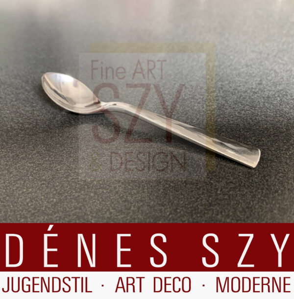 Posate moderne di design in argento Mid-Century, cucchiaino da caffè, Design ed esecuzione: Willi Stoll, Lipsia, Germania anni '50, argento 900, Fatto a mano