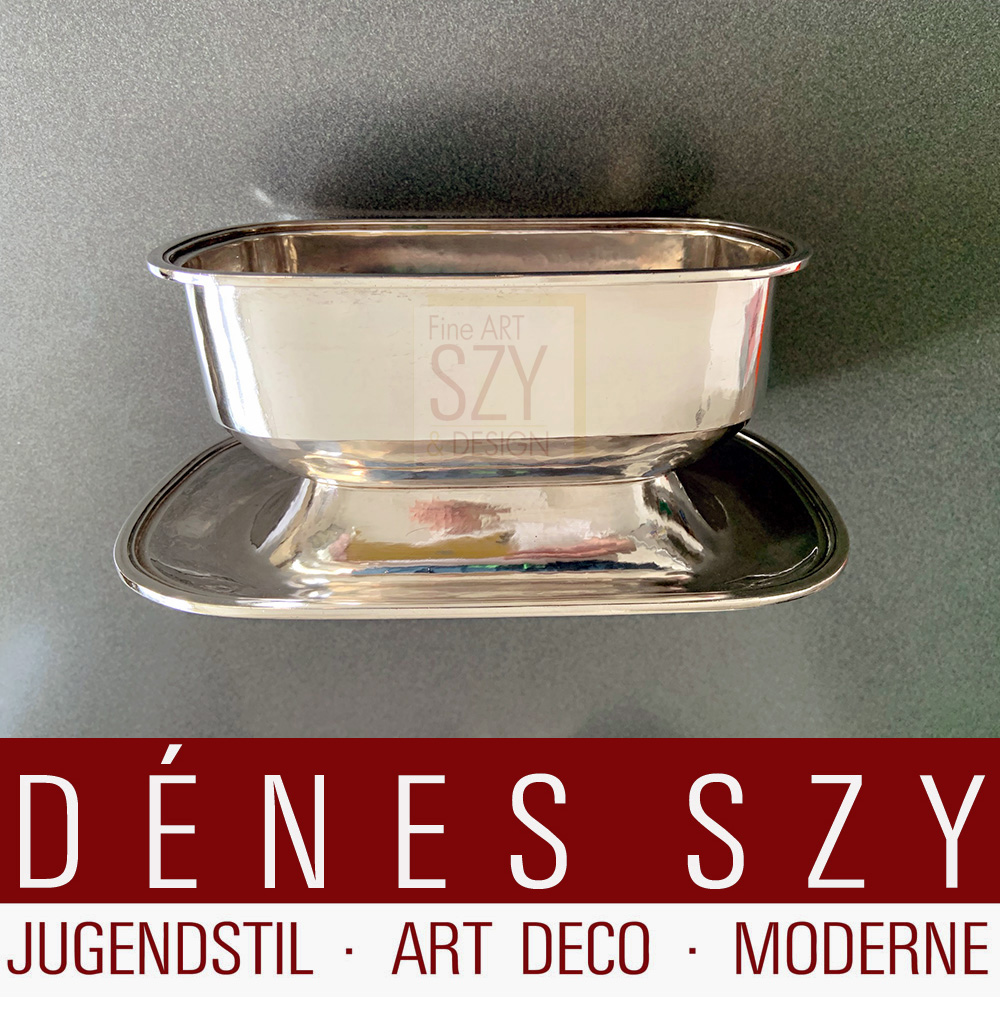 Wollenweber ca.1930, Münchener Paar Saucieren 900er Silber, Handarbeit