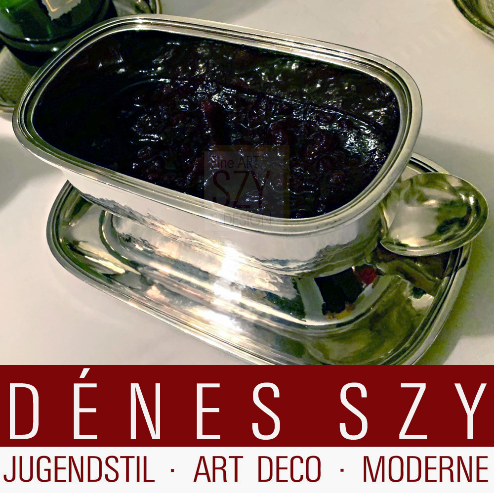 Wollenweber ca.1930, Münchener Paar Saucieren 900er Silber, Handarbeit