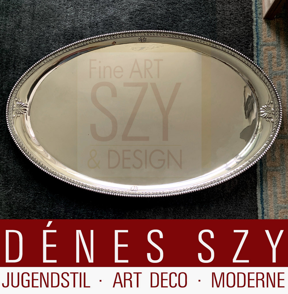 Grande vassoio storicistico ovale, Design ed esecuzione: Germania (?) intorno al 1900, argento 800
