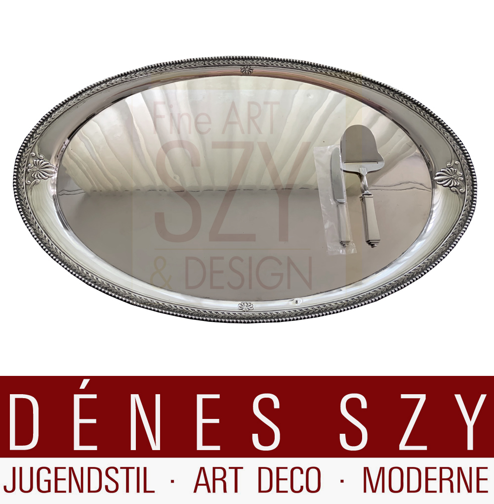 Grande vassoio storicistico ovale, Design ed esecuzione: Germania (?) intorno al 1900, argento 800