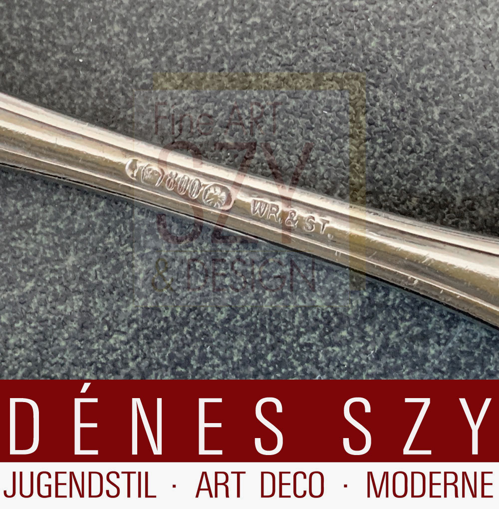 Cucchiaio da crema Art Nouveau, Modello n. 3051, Design: Carl Zeller, 1902 ca., Esecuzione: Peter Bruckmann e figli, fabbrica di argenteria, Heilbronn intorno al 1902/05, Germania, argento 800