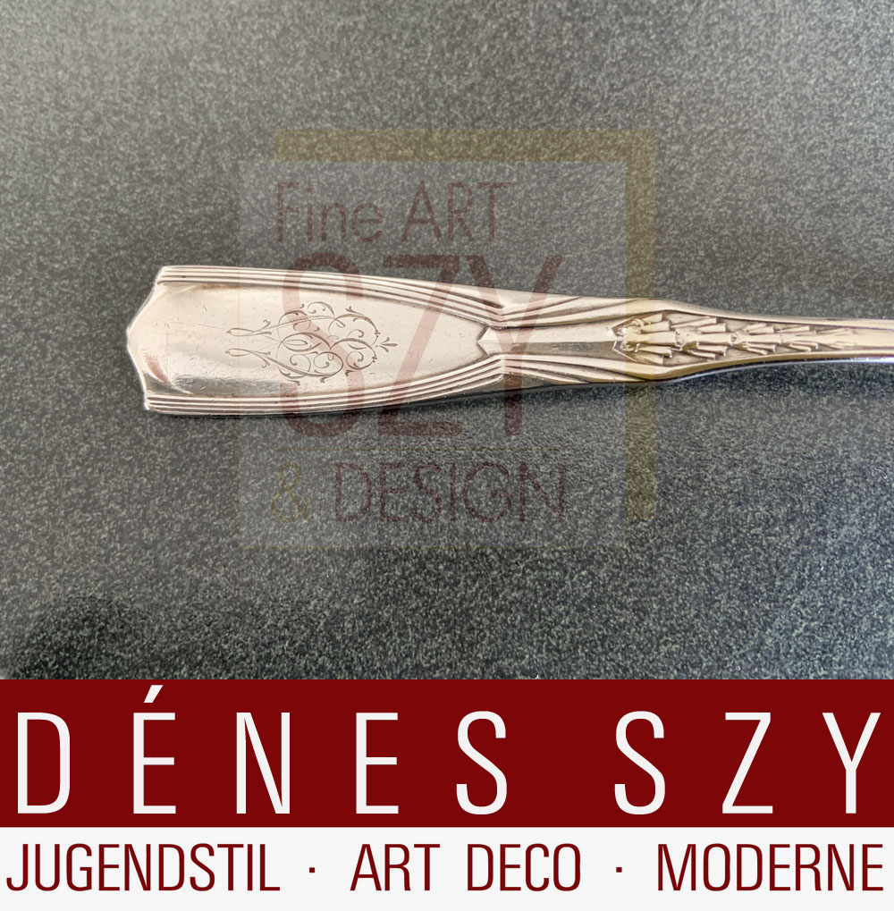 Cucchiaio da crema Art Nouveau, Modello n. 3051, Design: Carl Zeller, 1902 ca., Esecuzione: Peter Bruckmann e figli, fabbrica di argenteria, Heilbronn intorno al 1902/05, Germania, argento 800