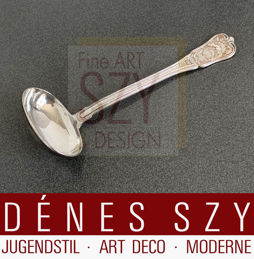 Mestolo da salsa modello "Rosenborg", Design: Ole Hagen 1947, Esecuzione: argentiere Anton Michelsen, Copenaghen, 1950 circa, Danimarca, argento 925