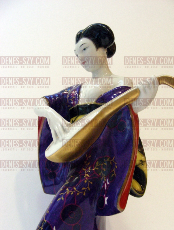 KPM Royal Berlin, Art Nouveau porcelain figure Japanese lady