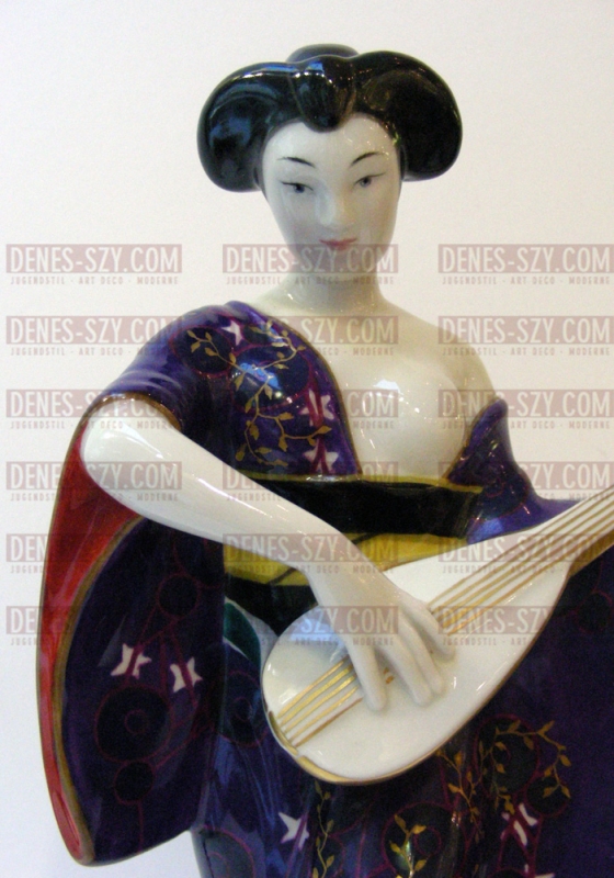 KPM Royal Berlin, Art Nouveau porcelain figure Japanese lady
